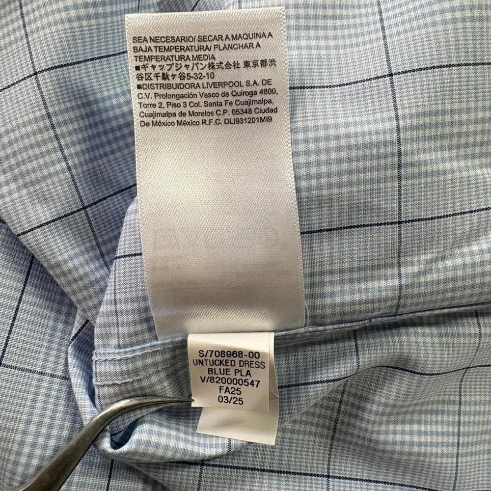 Banana Republic Light Blue Windowpane Dress Shirt